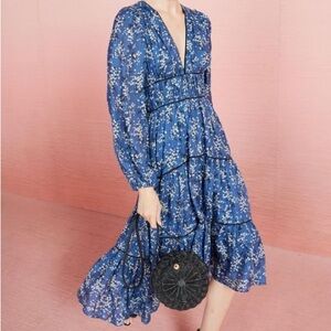 Ulla Johnson Joan cotton silk dress in cornflower
